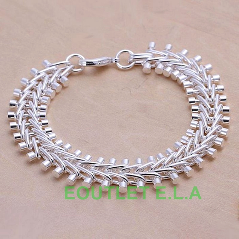 13MM WIDE DRAGON BONES SILVER BRACELET-20cm
